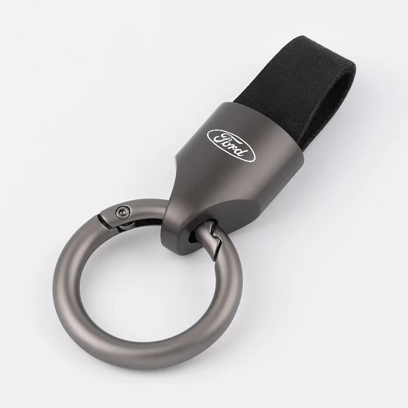 Porte-clés en alliage avec badge de voiture, détachable, anti-perte, pendentif pour Ford Mustang Fiesta Focus Mondeo Kuga Edge F150 Ranger, autocollant