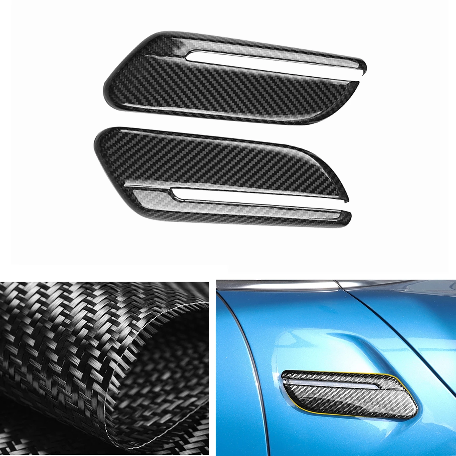 

Side Marker Fender Air Vent Cover Trim For BMW Mini Cooper F55 F56 F57 2019-2022 Real Carbon Fiber Car Body Flow Splitter Canard