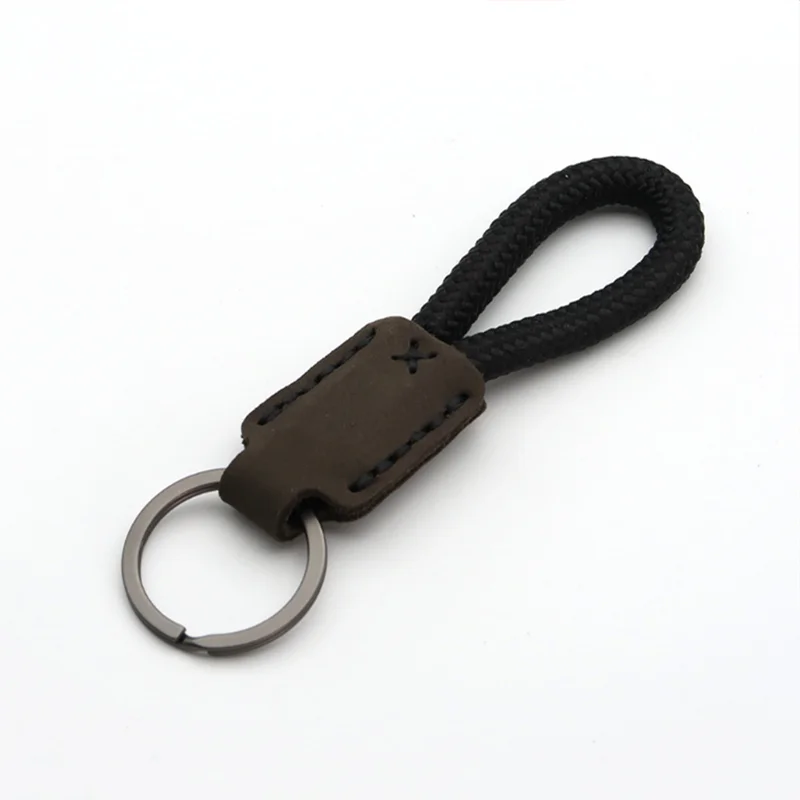 New Classic Vintage Cow Leather Keychain Men Personality Fashion Leather Car Key Ring image 5