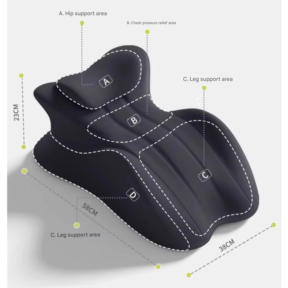 Memory cotton pillow, multifunctional pillow, intimate auxiliary pillow for couples, waist and back support cushion, sofa lying