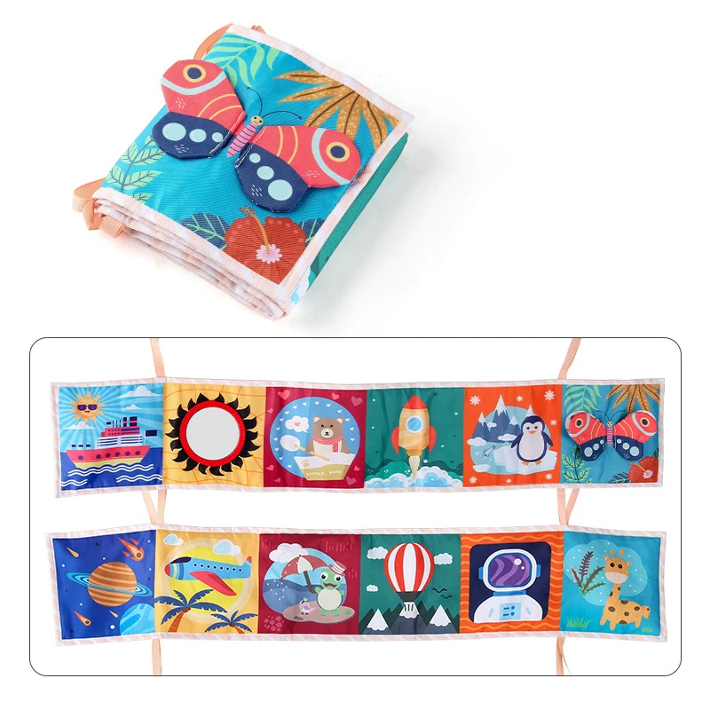 New Colored Baby Bedskirt Cloth Book per neonati Soft 3D Book cognitivo Montessori Early Educational Toys for Kids Gift