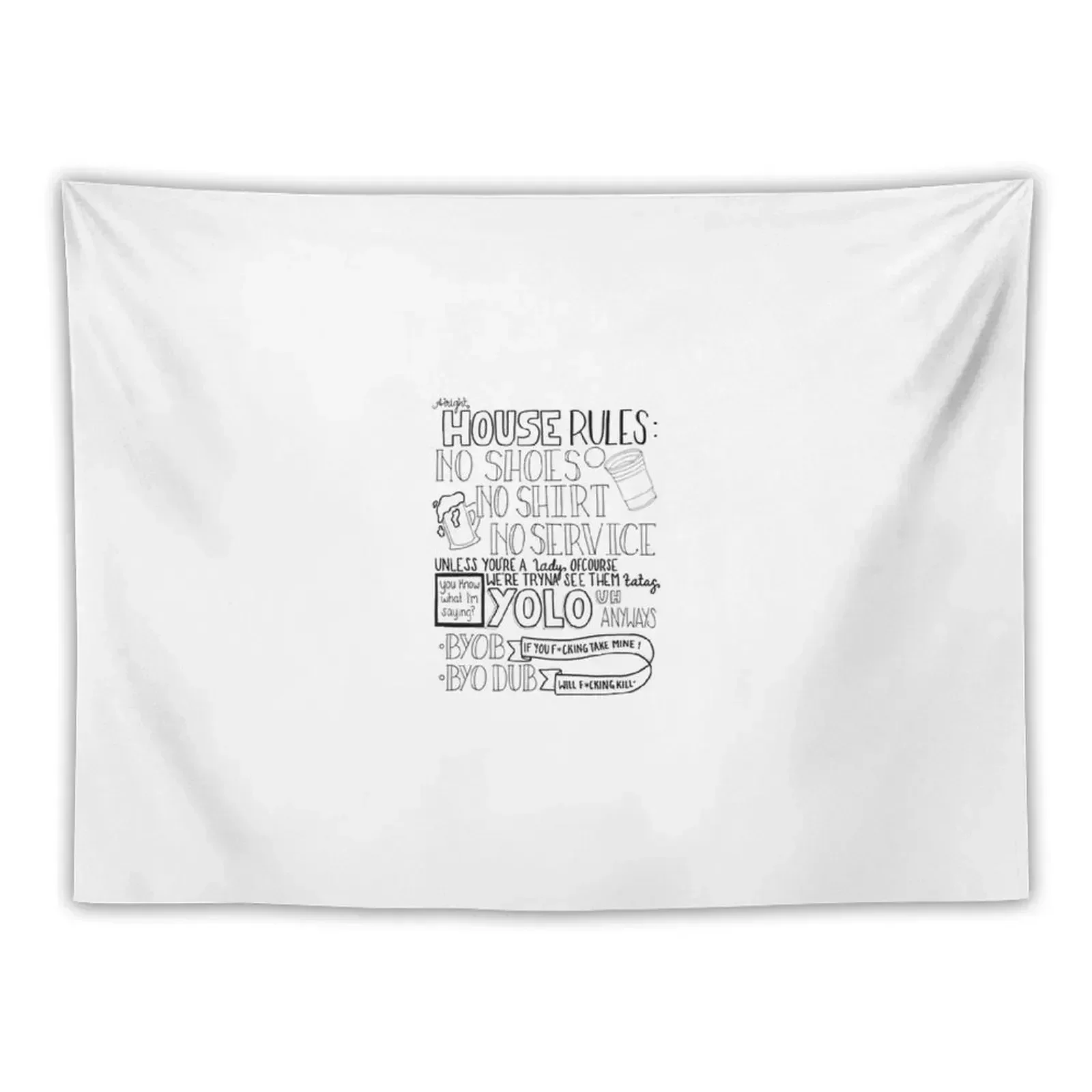 House Rules Poster Tapestry Home Decorating Home Supplies Tapestry