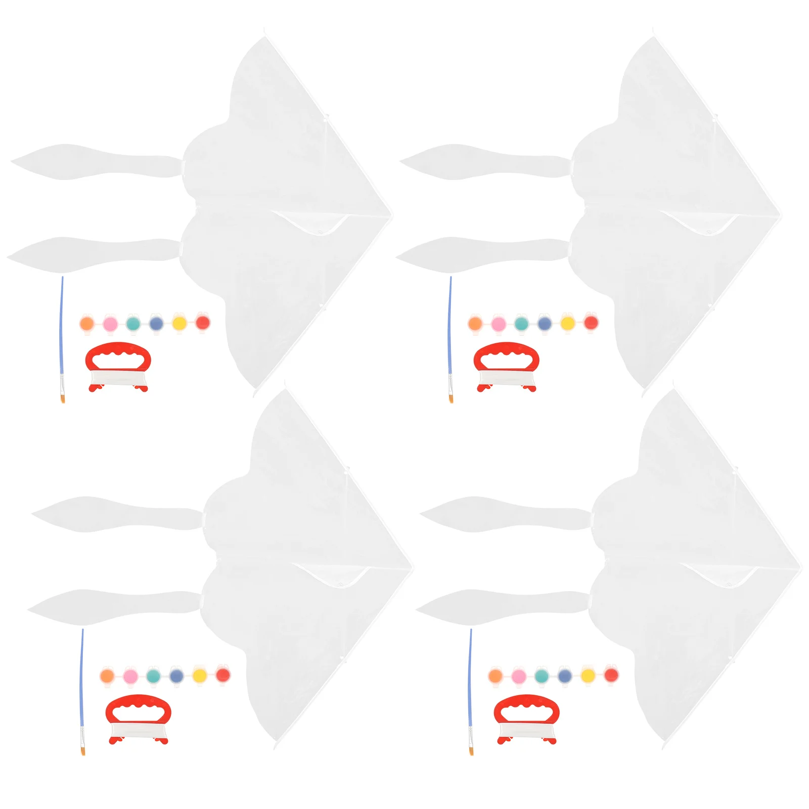 

Blank Kite 4 Sets DIY Coloring Kids Graffiti Children Flying Toy Supplies Shape Kites High Strength Polyester Easy Assemble Fly