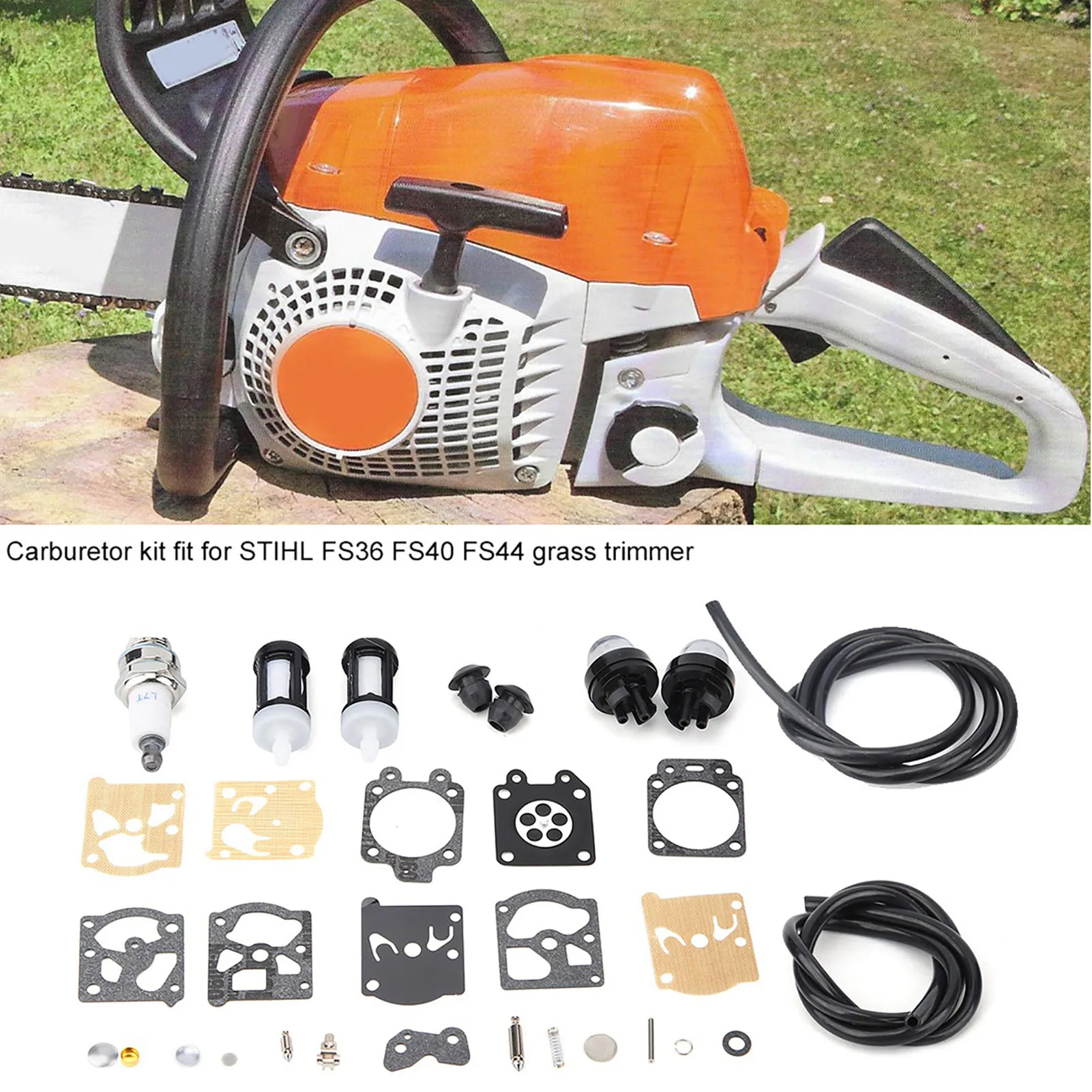 طقم تصليح المكربن لـ STIHL FS36 FS40 FS44 جزازات العشب طقم مرشح إصلاح المكربن مصنوع/تم اختبار معايير OEM #5