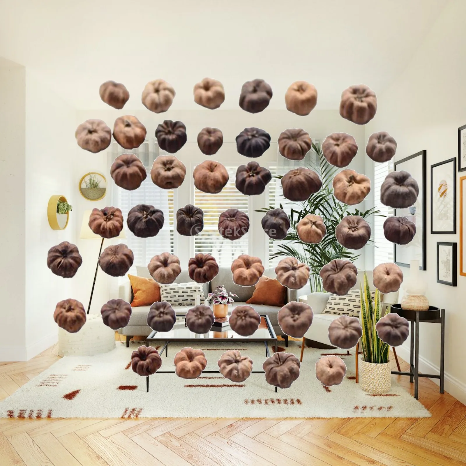 50x Mini Putka Pods Mini Pumpkin Pods Ornaments Decoration Handmade Materials Fall Vase Filler for Garland Candle Making Home