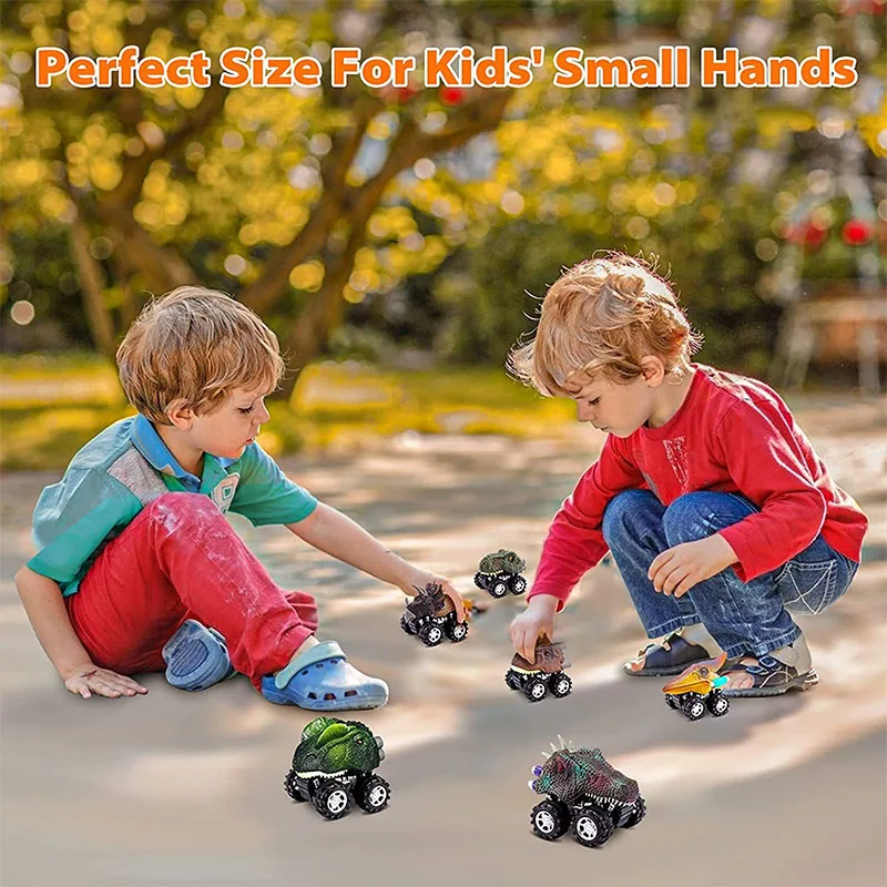 1 Stuks Dinosaurus Speelgoed Terugtrekken Auto 'S Realistische Dino Auto 'S Mini Monster Truck Met Grote Banden Kleine Dinosaurus Speelgoed Voor Kinderen Cadeau