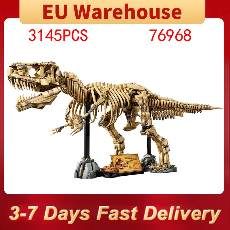 Ensemble de blocs de construction fossiles de parc dinosaures, 3145 pièces, briques à assembler pour adultes, modèle jouet, cadeaux d'anniversaire compatibles avec l'ensemble 76968
