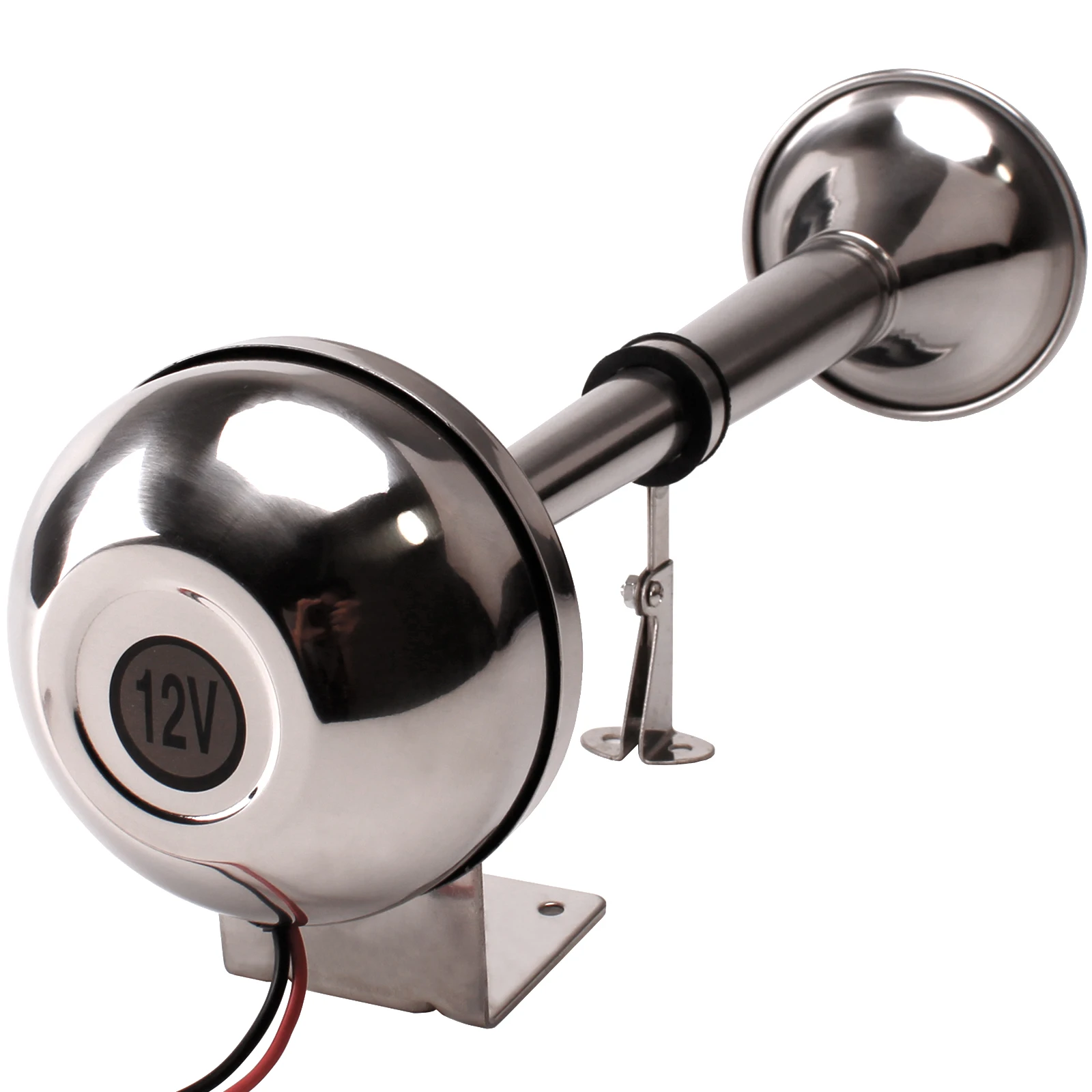FARBIN 12V/24V Loud High/Low Marine Boat Stainless Steel Single Trumpet Electric Horn For Ship Sailboat Yacht Car Trucks