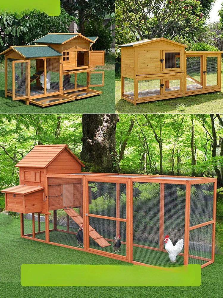 Outdoor Rabbit Cage Special Wooden House Villa Large Space Cage Breeding Chicken Cage Household Use