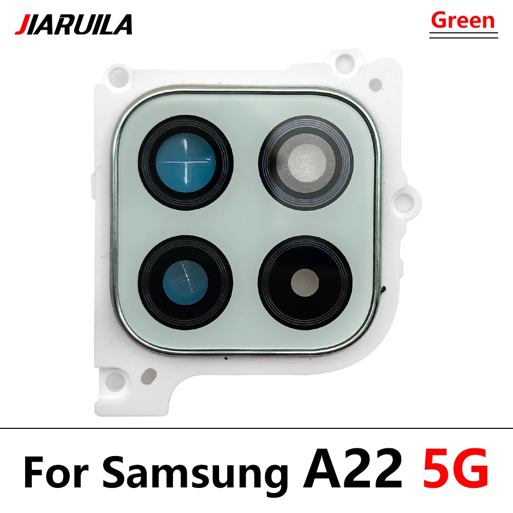 Housing Back Rear Camera Glass Lens With Cover Frame Holder For Samsung A22 5G A22 4G Black Purple Green White