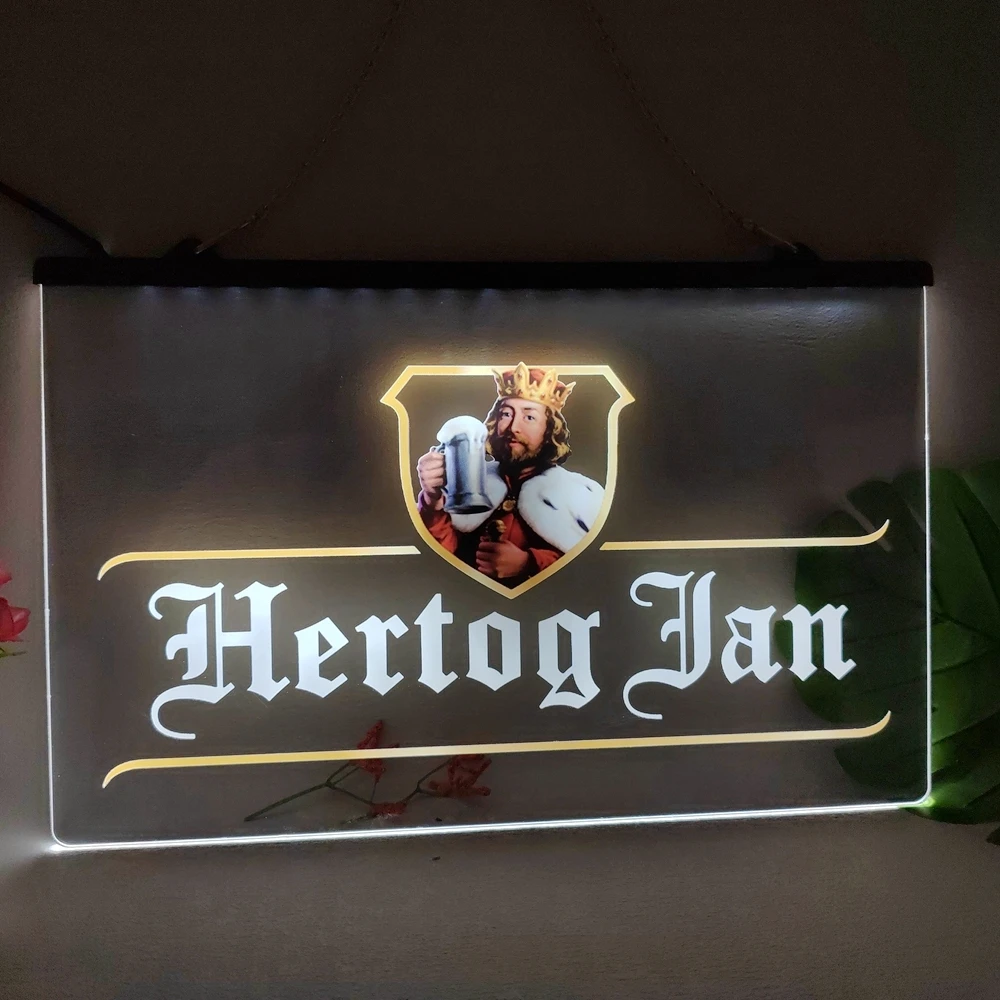 Hertog Jan Bar Holland Multicolour Luminous Sign with Neon Light Emitting Effect Home Decor Bedroom Wall