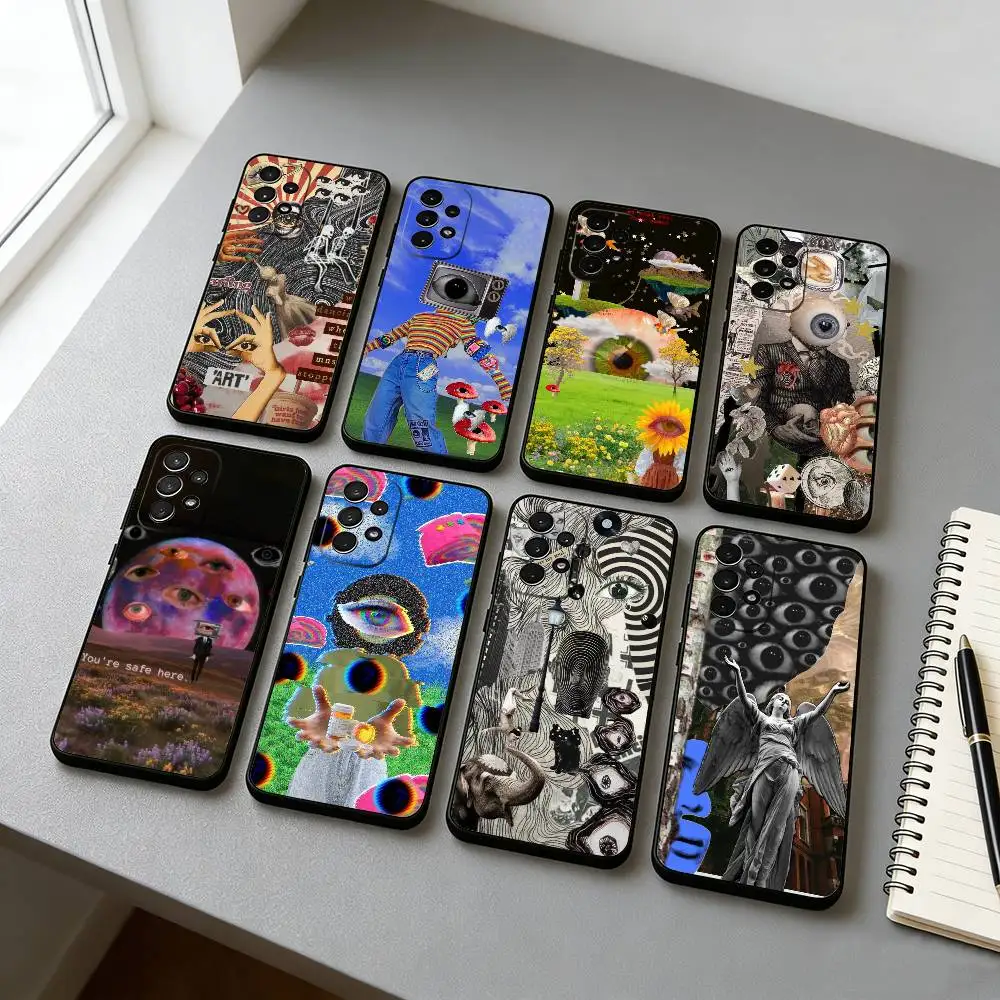 V-Vintage Dreamcore  Phone Case Black Silicone Soft For Samsung S25,S24,S21,S22,S23,S30,Ultra,S20,Plus,Fe,Lite