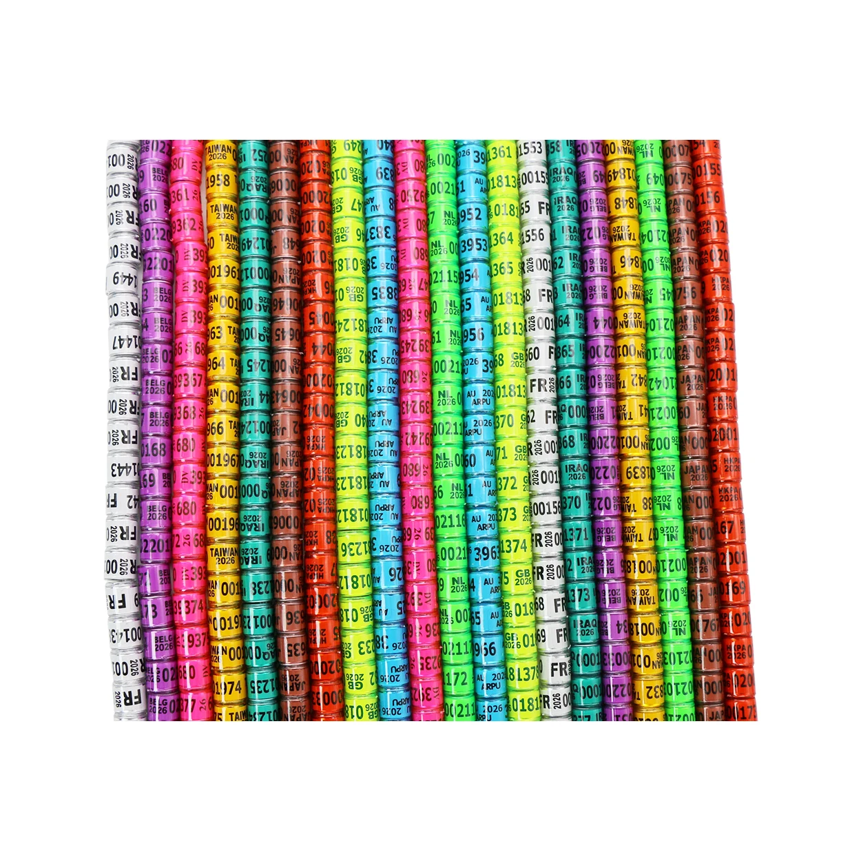 100 قطعة 2026 حمامة القدم الدائري ID 8 مللي متر مع أرقام الألومنيوم البلاستيك سباق حمامة التدريب في الهواء الطلق بمناسبة الدائري