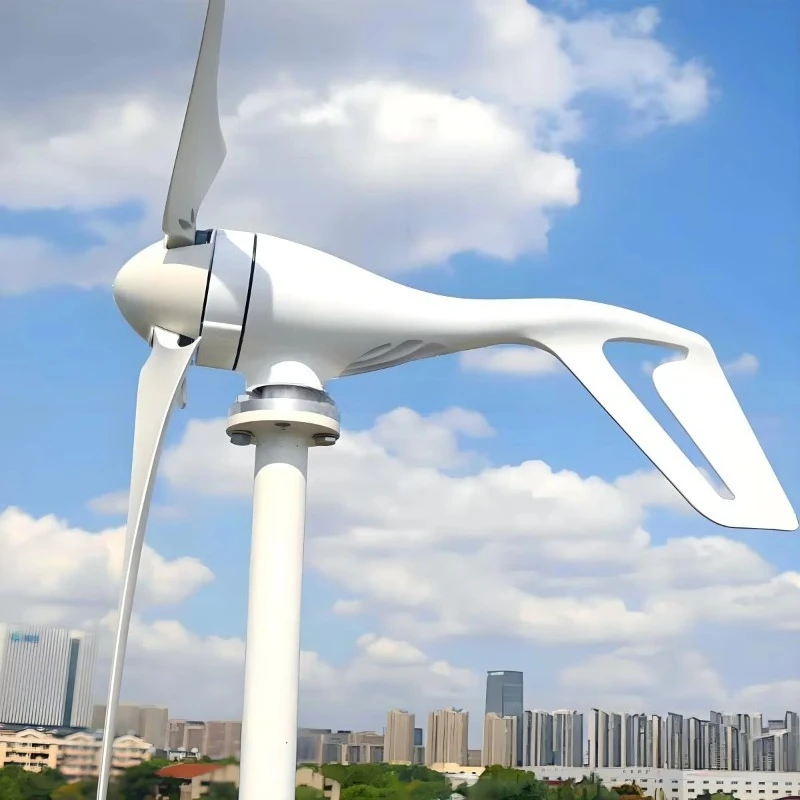 1KW Horizontal Axis Wind Turbine Generator 12V/24V/48V PMG Alternator Aluminum Alloy CE Certified 1.2m Rotor Diameter Wind