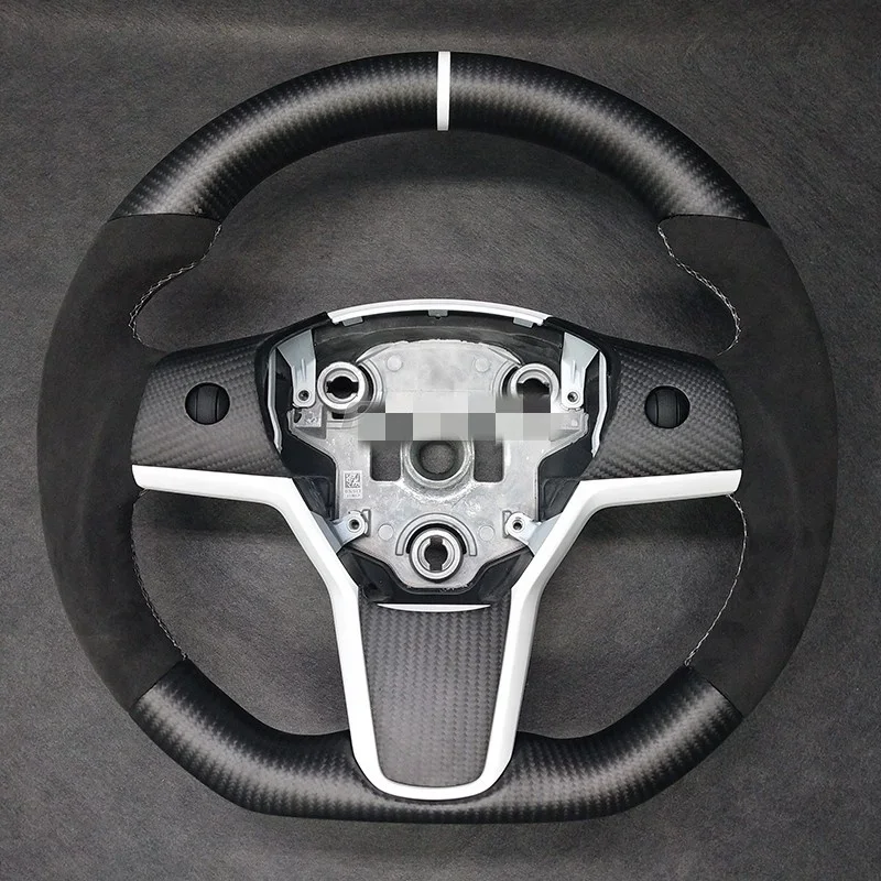 

Steering Wheel With Perforated Leather Sport Style Customize For Teslas Model Y Model 3 2017 2018 2019 2020 2021