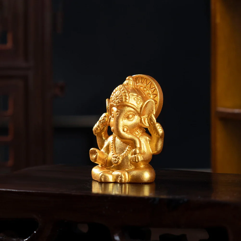 10 قطعة المشهد المصغر ل معبد غانيشا ديكور الجنية حديقة تمثال سيارة Pooja عناصر تمثال الراتنج Ganpati المعبود بوذا