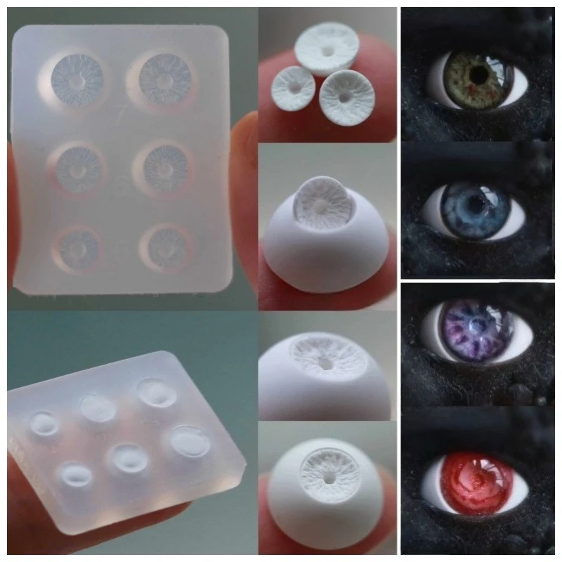 5-7mm Simulation Bjd Resin Plaster Eyes Fundus Iris Inlay Three-dimensional Wrinkles Silicone Mold DIY BJD Doll Simulation Eyes