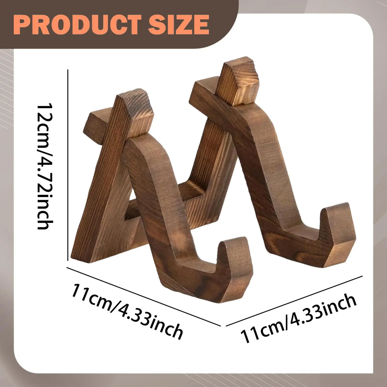 Rustic Wooden Plate Display Stand Recipe Holder Table Decoration and Accessories Freestanding Cookbook Easel Shelf