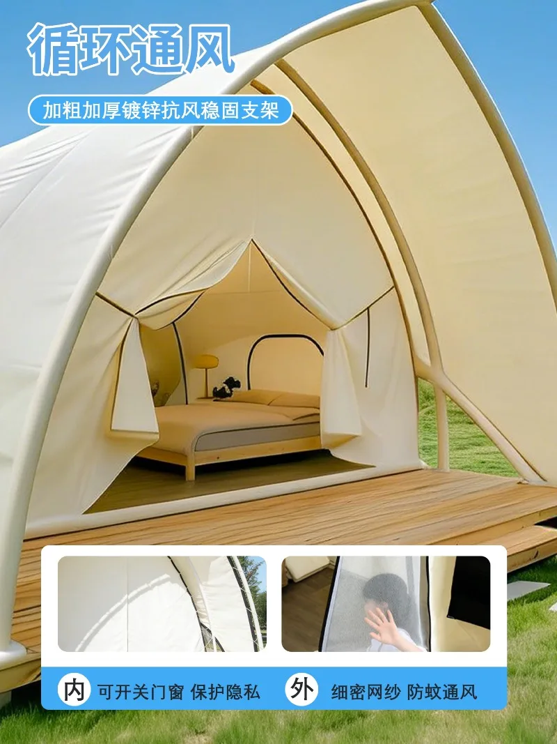 Light luxury camping hotel Double-layer tent B & B Outdoor scenic spot accommodation Waterproof and sunscreen Large Internet