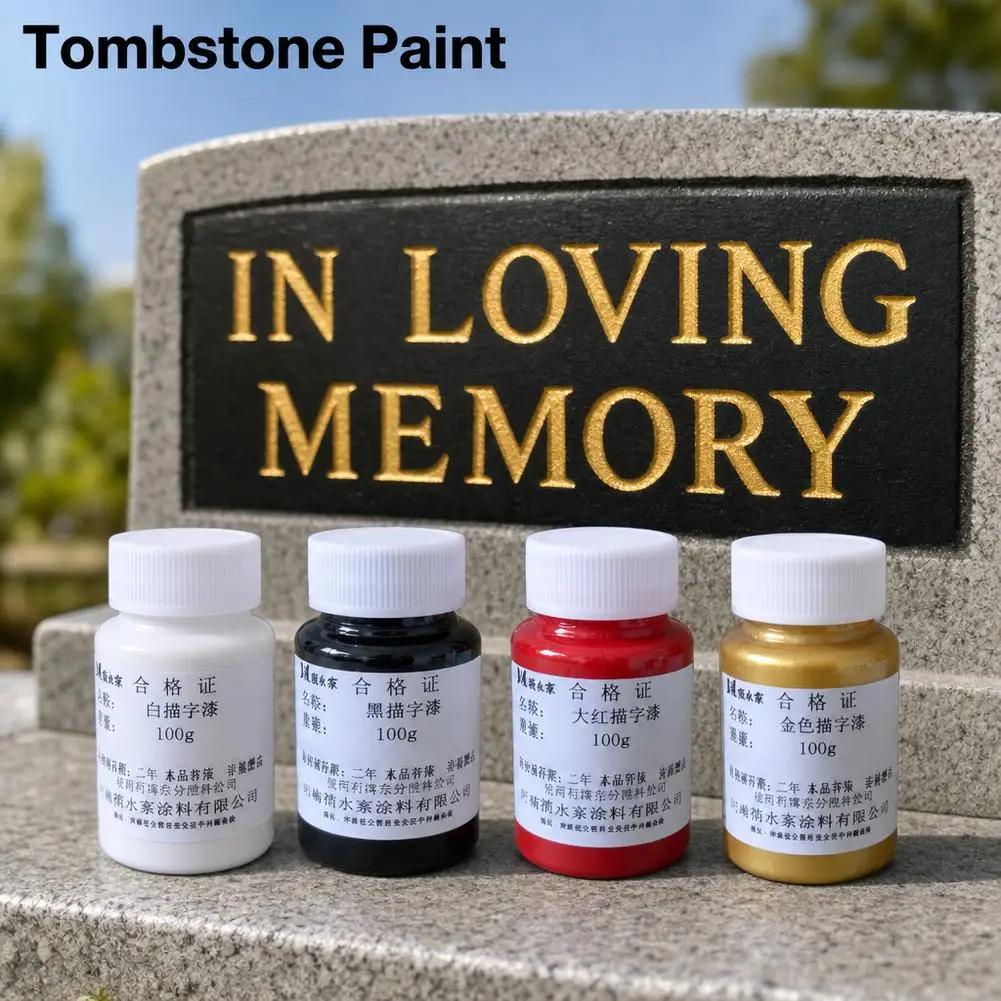 Memorial Stone Touch-Up Paint Gold Powder Paint for Outdoor Grave Markers Monuments