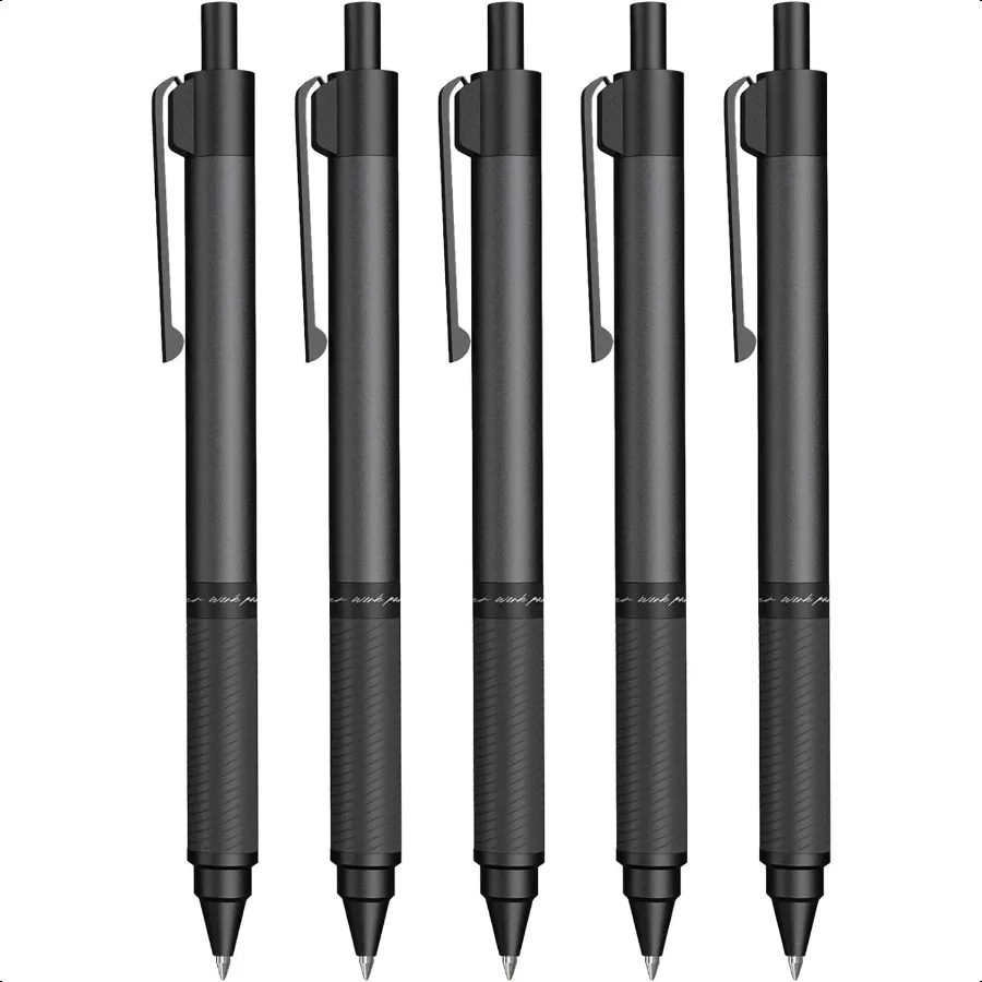 Bolígrafos de gel, 5 unidades, bolígrafos de tinta de gel de metal, bolígrafos de tinta negra de 0,7 mm para diario, bolígrafos lindos para la escuela, oficina, hogar, juego de bolígrafos elegantes, regalos para