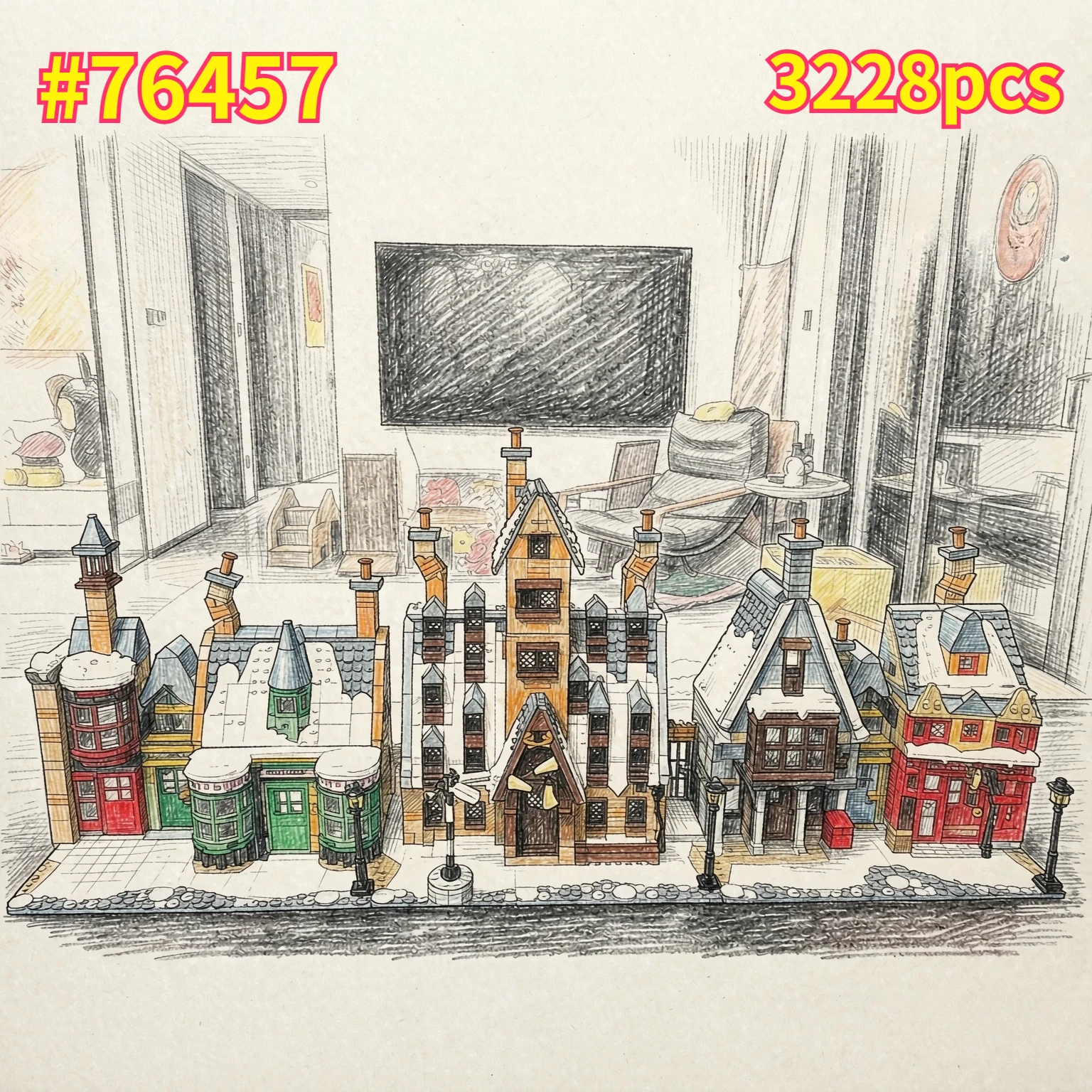 Lego Set Technic - MOC Hogsmeade Village Bausatz Spielzeug Bausteine