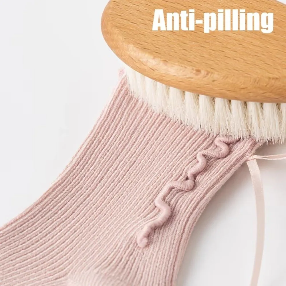 Cotton Material Cotton Mid Calf Socks Seamless Toe Loose Cuff Ruffle Bow Socks Mid Calf Length No Leg Restriction Princess Socks