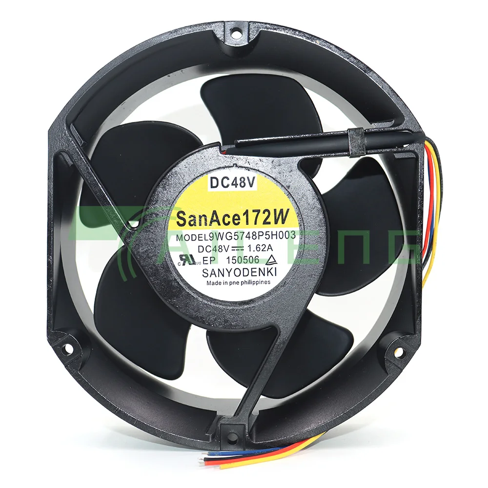 SANYO DENKI 9WG5748P5H003 SanAce172W Server Round Fan DC 48V 1.62A 172x172x51mm 4-Wire