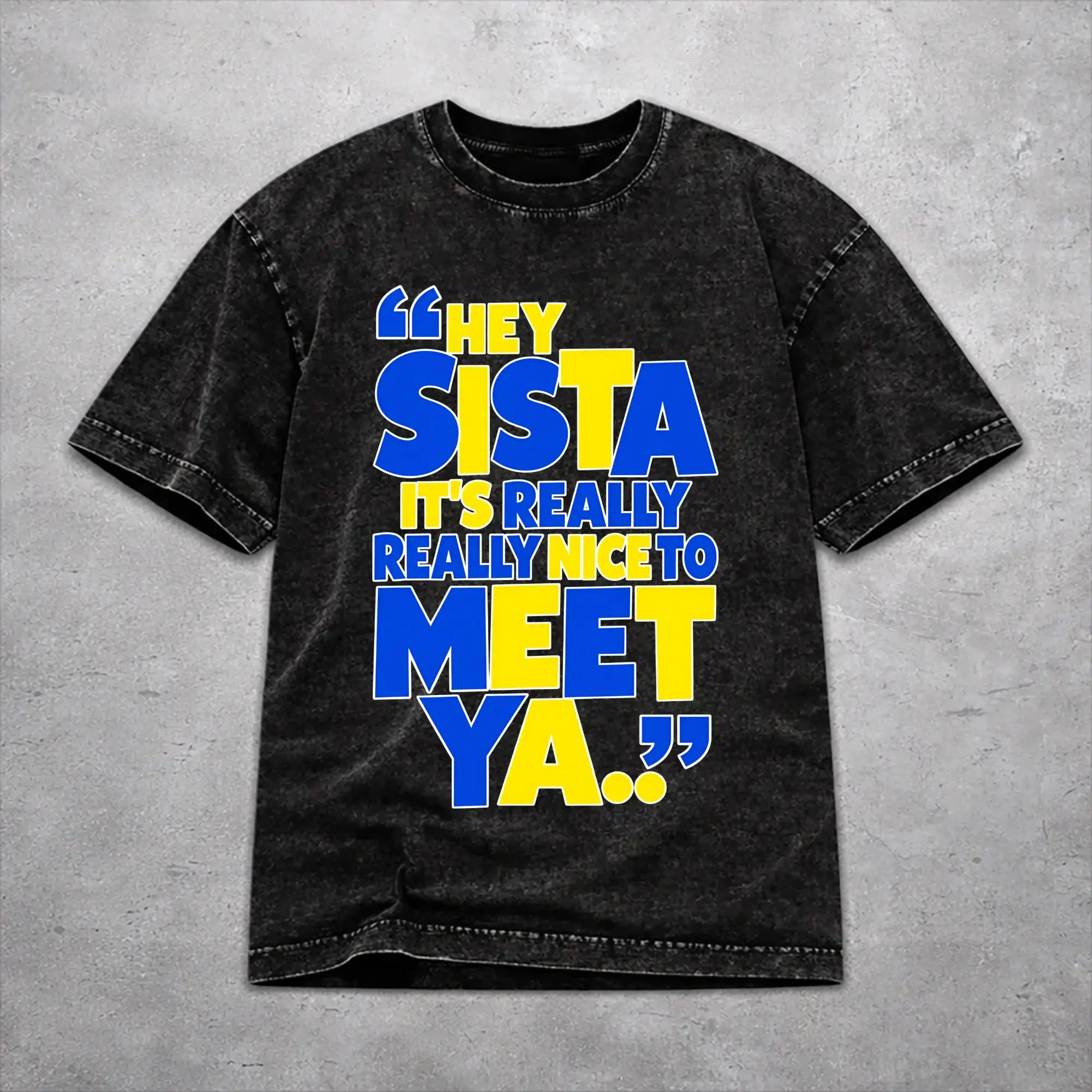 2026 Hey Sista It's Really Really Nice To Meet Ya Washed Shirt Merch Oversize T-Shirt  Men Women Tee