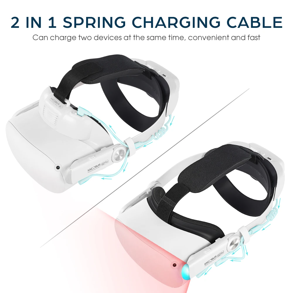 KKCOBVR Q2 Pro 10000mAh 마그네틱 배터리, iR 라이트 헤드 스트랩 포함, Oculus Mate Quest2 용 엘리트 헤일로 스트랩 교체