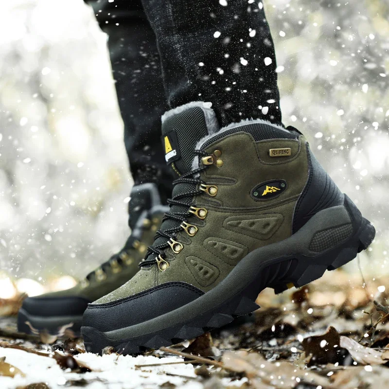 Winter Plush Warm Men\'s Boots Comfortable Non-slip Hiking Walking Boots Men\'s Outdoor Hunting Tactical Sports Men\'s Snow Boots