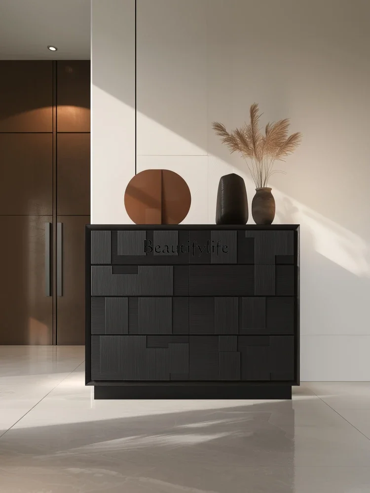 

ld30Solid wood entrance antique locker bedroom bedside drawer storage side cabinet