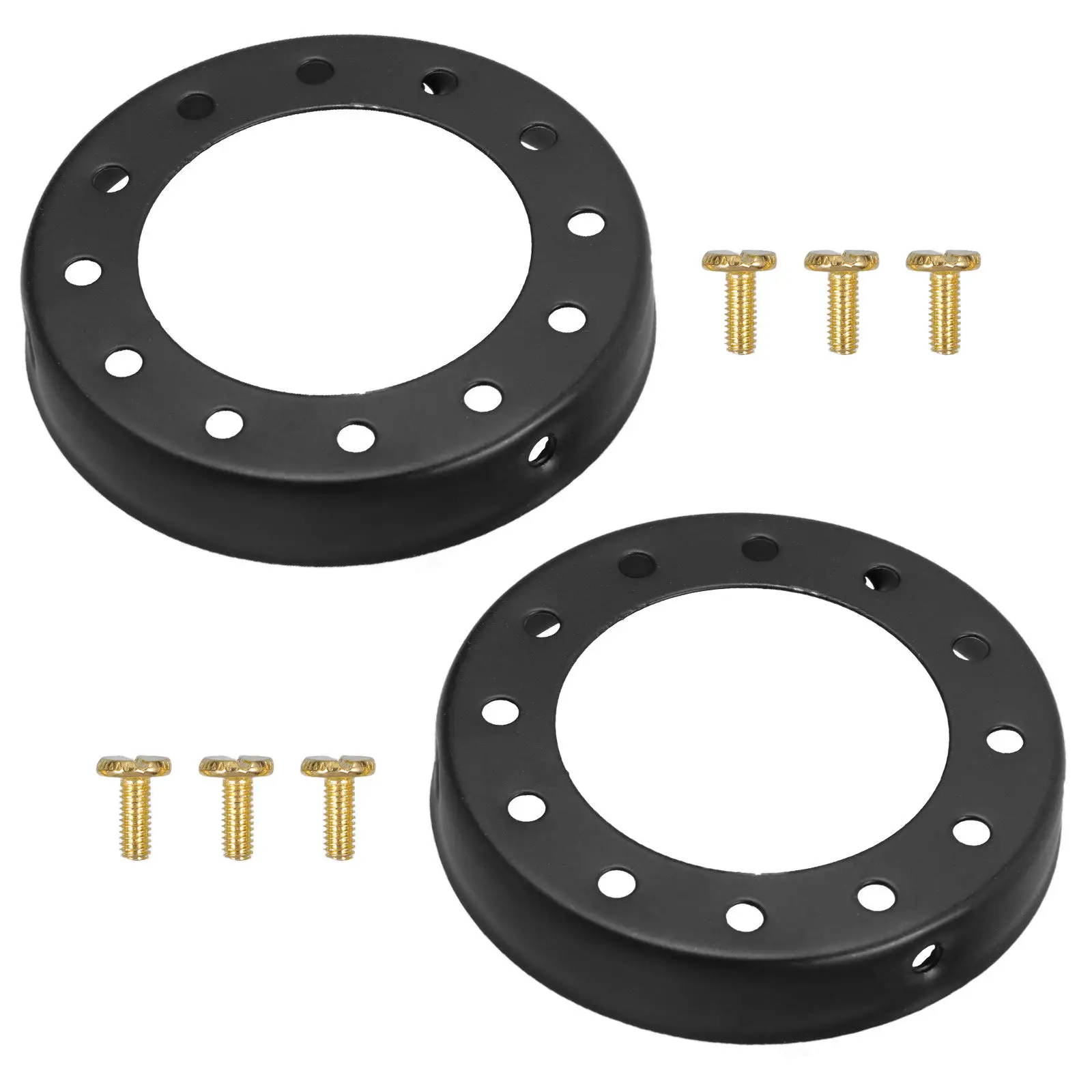 2Pcs Lamp Shade Cover Ring Metal Adapter Ring with Threaded Design Finish for Lamp Holder Fixing Heat Dissipation