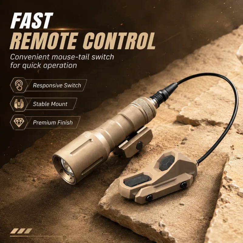 High Bright PLH‑V2 Rail Mounted Lighting Torch, Long‑Short Optional Flashlight Accessory with Control Wire