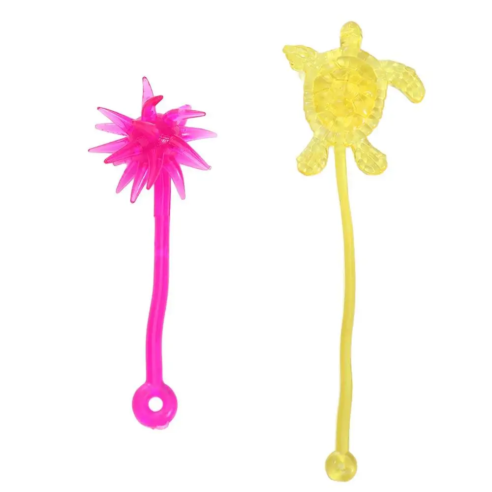 5pcs Ocean Animal Stretchable Sticky Toys Colorful Plastic Limbing Tricky Gag Toys Mini Gadget Toys