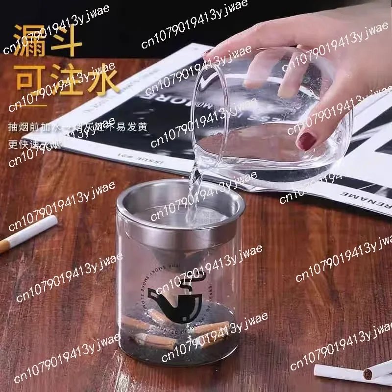 Creative Anti Fly Ash Ashtray/home Office Car Ashtray/fashion Pattern Glass Ashtray