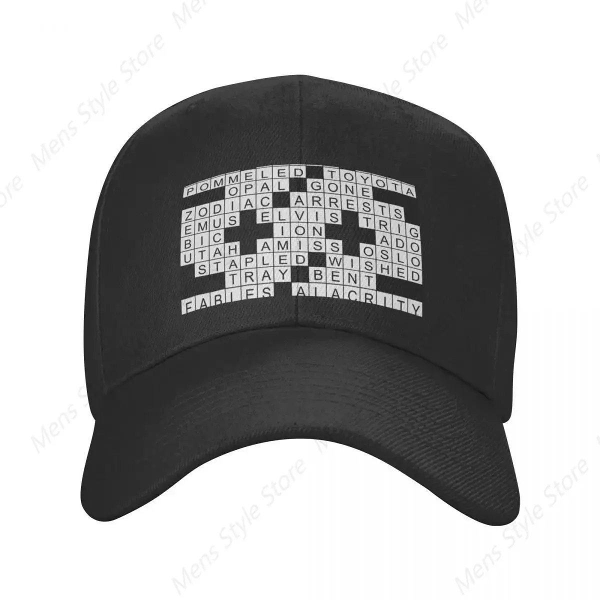 Crossword Puzzle Page with Solutions Baseball Cap Luxury Hat black Caps For Men Women's