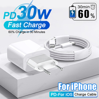 PD 30W Fast Charger For iPhone 15 11 12 13 14 Pro Max Plus XR X XS Max Charger Fast Charging USB Type C Cable Phone Accessories