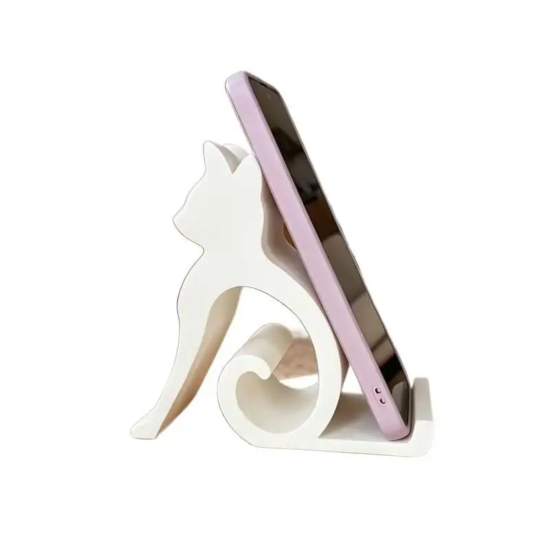 ~1 unidad. Soporte para teléfono con diseño de gatito y perro, ideal para impresión 3D, compatible con todos los teléfonos y tabletas. Perfecto para usar en la cama, en la oficina, en el coche o como elemento decorativo de escritorio.