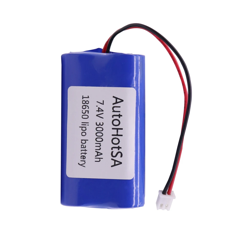 7,4 V 3000mah hohe kapazität 18650 li-ion batterie mit XH 2,54 2P Stecker 7,4 V 2S 18650 lithium-batterie für elektrische spielzeug teile 1-5PCS