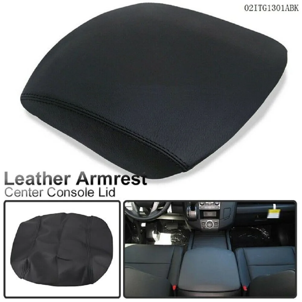 Fit For 2009-2015 Honda Pilot 3.5L Black PU Leather Armrest Center Console Lid Cover accessories