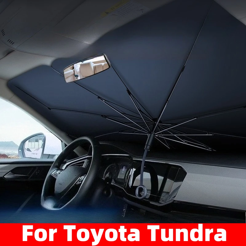 

Для TOYOTA TUNDRA автомобильный зонт от солнца, тянущая веревка, ручка от царапин, переднее лобовое стекло, зонтик от солнца - модернизация двухслойной ткани