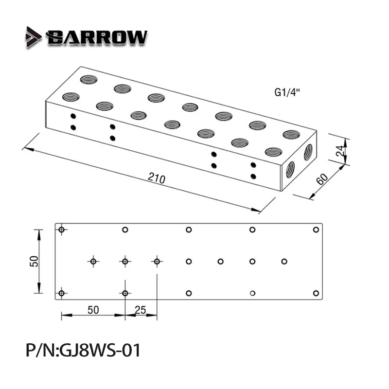 

BARROW GJ8WS-01 GPU Terminal Block for Computer Graphics Card Water Cooling Block Bridging Module Adapter / POM Connectors