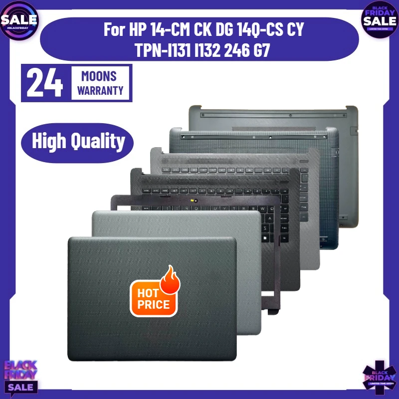 

For HP 14-CM CK DG 14Q-CS CY TPN-I131 I132 246 G7 Laptop LCD Rear Cover/Front Frame/Palm Pad Keyboard/Bottom Cover/hinges