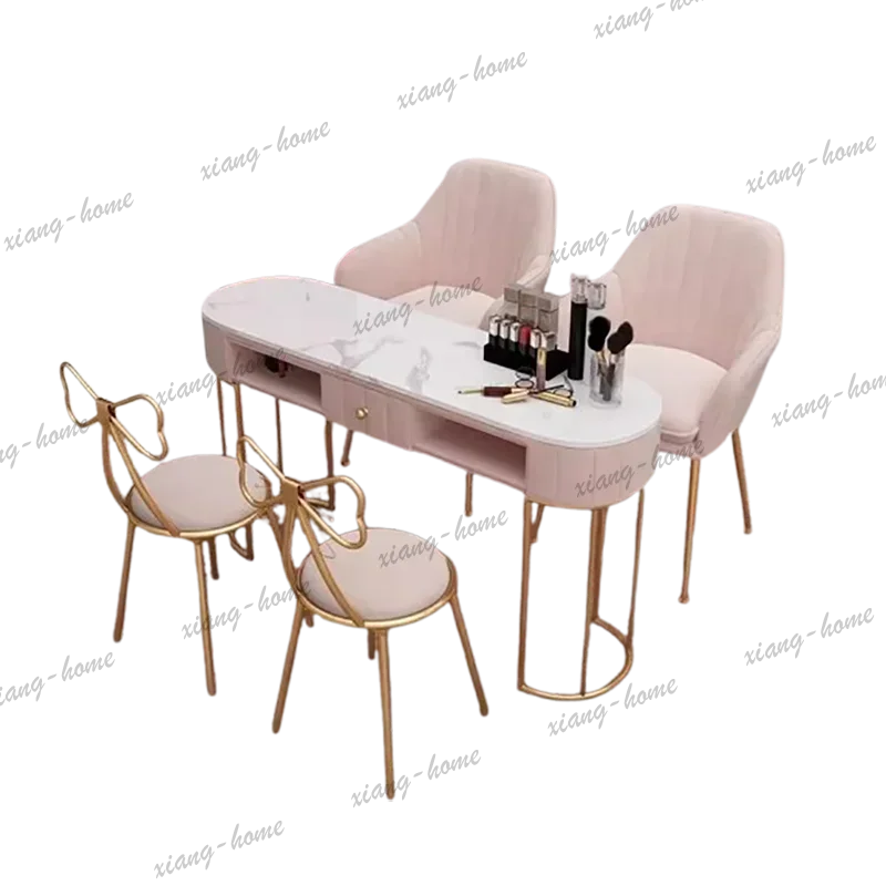 LJY Elegant And Subtle Manicure Nail Table Trendy Classic Premium Ornate Manicure Nail Table Bright Aesthetic Mesa Salon Furnitu