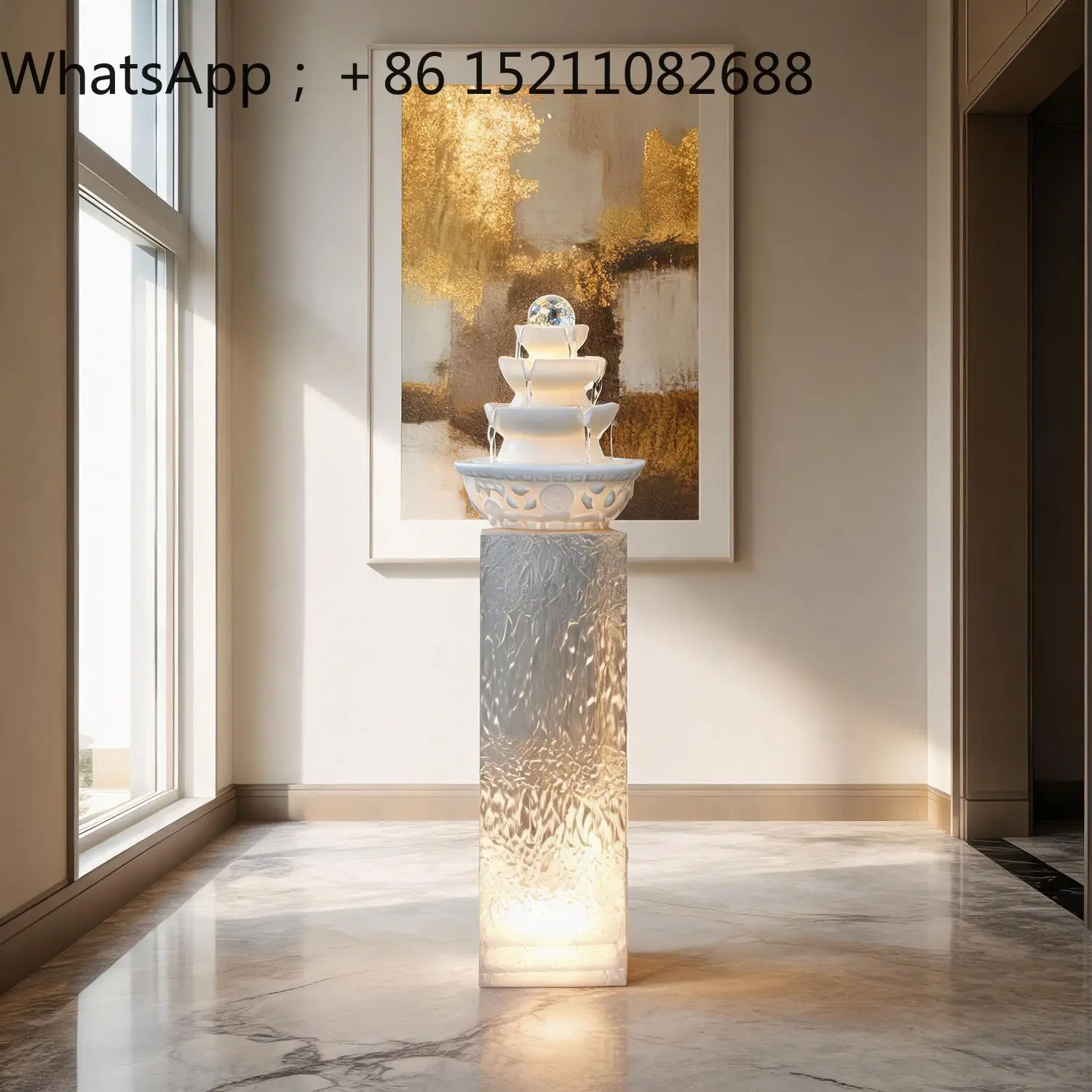 LLY flowing water ornament circulating water office villa landscape decoration lucky and rich floor ornament