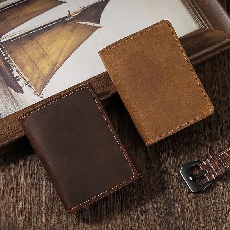 

Crazy Horse Pickup truck bag, retro business card bag, men's and women's genuine leather bank card small case