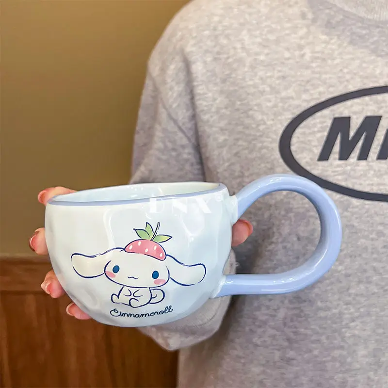 Kawaii Kuromi Cinnamoroll مرحبا كيتي سانريو لطيف الكرتون السيراميك بلدي ميلودي القدح الأطفال الحليب فنجان القهوة هدية عيد ميلاد للأطفال