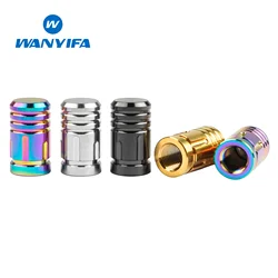 Wanyifa Titanium Alloy Schrader American straight groove Valve Stem Dustproof Cap For Road Mountain Bicycle Tyre