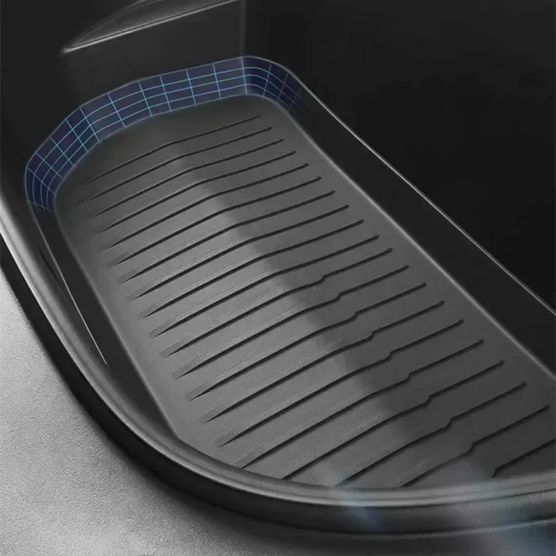 For Tesla Model Y 2021-2024 TPE Front Rear Trunk Frunk Floor Mat Storage Waterproof Protective Pad Decoration Car Accessories